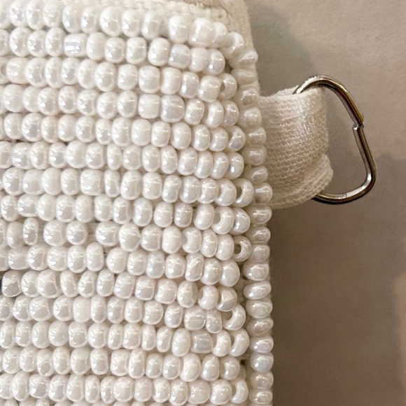 Patriotic Lip Beaded Clutch Handbag /Crossbody Bag Purse Chain Shoulder Strap - Picture 4 of 6